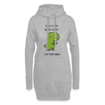 Frappez dans vos mains - Sweat-shirt à capuche long Femme - gris chiné - Devant