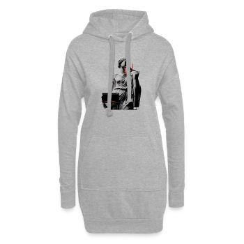 Glitch Antike: Stufen der Präsenz - Hoodie-Kleid - Grau meliert - Vorne