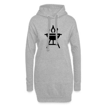 barbecue - Sweat-shirt à capuche long Femme - gris chiné - Devant