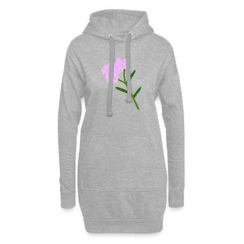 Pastell-Schafgarbenblühcluster - Hoodie-Kleid - Grau meliert - Vorne
