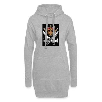 Königskoch: Royaler Küchenchef mit Messern - Hoodie-Kleid - Grau meliert - Vorne