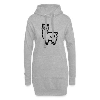alpaga - Sweat-shirt à capuche long Femme - gris chiné - Devant