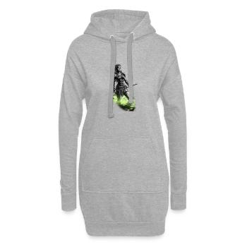 Furchtloser Krieger - Hoodie-Kleid - Grau meliert - Vorne