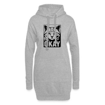 D’accord, chat agacé Noir Blanc Design - Sweat-shirt à capuche long Femme - gris chiné - Devant