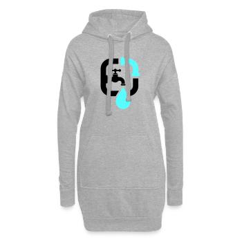 Logo du tuyau de robinet de plombier - Sweat-shirt à capuche long Femme - gris chiné - Devant