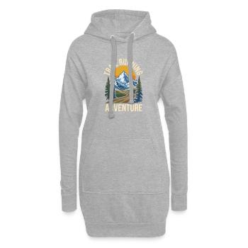 Aventure de course en sentier - Sweat-shirt à capuche long Femme - gris chiné - Devant