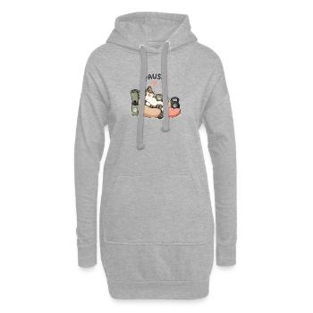 Pause Chat : Pause Café dans un Panier - Sweat-shirt à capuche long Femme - gris chiné - Devant