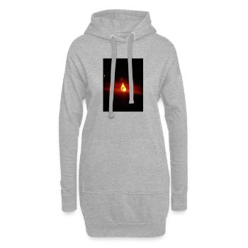 Lumière nocturne Goutte de Flamme - Sweat-shirt à capuche long Femme - gris chiné - Devant