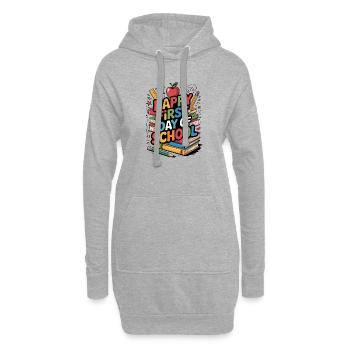 Frohen ersten Schultag Bücher - Hoodie-Kleid - Grau meliert - Vorne