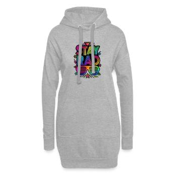 Costumes années 80 - Sweat-shirt à capuche long Femme - gris chiné - Devant