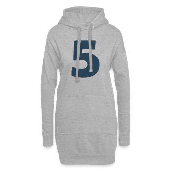 5_zahl- - Hoodie-Kleid - Grau meliert - Vorne