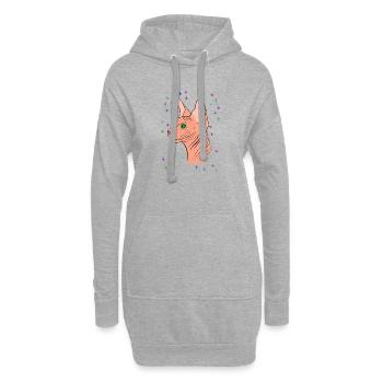Sphynx with stars - Hoodie Dress - heather grey - Front