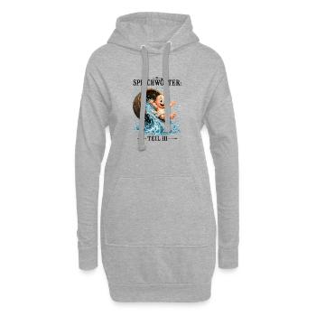 Sprichwort Das Kind mit dem Bade ausschütten - Hoodie-Kleid - Grau meliert - Vorne