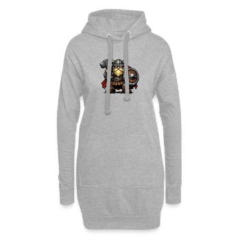 Wikinger Zwerg - Hoodie-Kleid - Grau meliert - Vorne