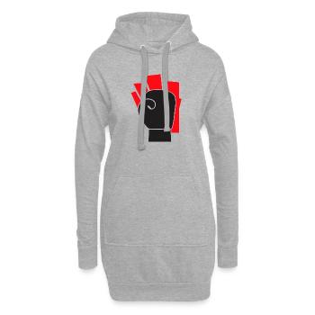Esprit pur de combat - Sweat-shirt à capuche long Femme - gris chiné - Devant