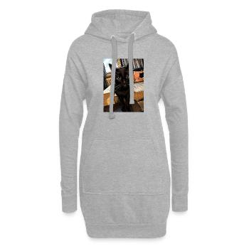 Chat - Sweat-shirt à capuche long Femme - gris chiné - Devant