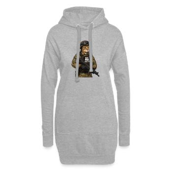 Ukraine Cat avec écusson NAFO - Sweat-shirt à capuche long Femme - gris chiné - Devant