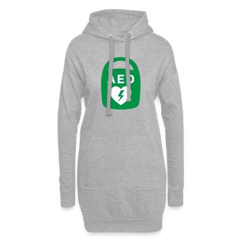 AED Heart Emergency Medical Icon - Hoodie Dress - heather grey - Front