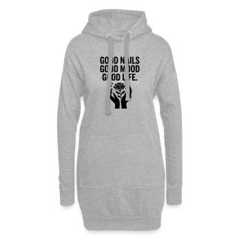De bons ongles, une bonne vie - Sweat-shirt à capuche long Femme - gris chiné - Devant