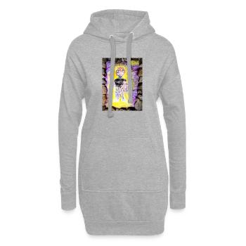 Finde Jesus von Eunice Ahiale - Sweat-shirt à capuche long Femme - gris chiné - Devant