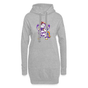 Licorne emmêlée dans des écouteurs - Sweat-shirt à capuche long Femme - gris chiné - Devant
