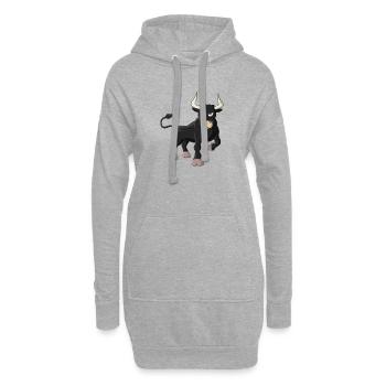 Bulle / Stier - Hoodie-Kleid - Grau meliert - Vorne