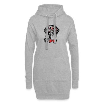 LUNETTES RETRIEVER À PELAGE PLAT Chiens Wilsigns - Sweat-shirt à capuche long Femme - gris chiné - Devant
