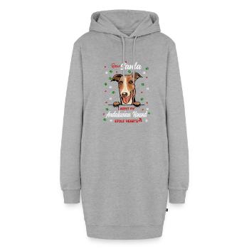 Andalusischer Laufhund Hund Weihnachten Hunderasse - Hoodie-Kleid - Grau meliert - Vorne