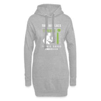 Junge mag Tennis Urlaub Ballsport Hobby - Hoodie-Kleid - Grau meliert - Vorne