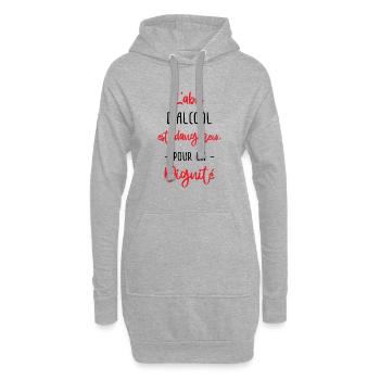 l'abus d'alcool est dangereux pour la dignité - Sweat-shirt à capuche long Femme - gris chiné - Devant