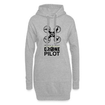 Drohnenpilot - Drohne Pilot Quadcopters - Hoodie-Kleid - Grau meliert - Vorne