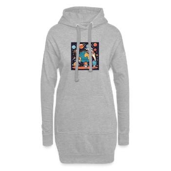 Wir sind die Erde - Hoodie-Kleid - Grau meliert - Vorne