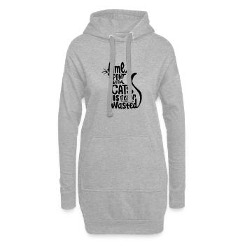 Temps passé avec les chats Idée cadeau - Sweat-shirt à capuche long Femme - gris chiné - Devant