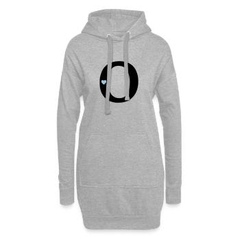 Buchstabe O Anfangsbuchstabe - Hoodie-Kleid - Grau meliert - Vorne