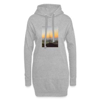 Caspar David Friedrich - Hafen von Greifswald - Hoodie-Kleid - Grau meliert - Vorne