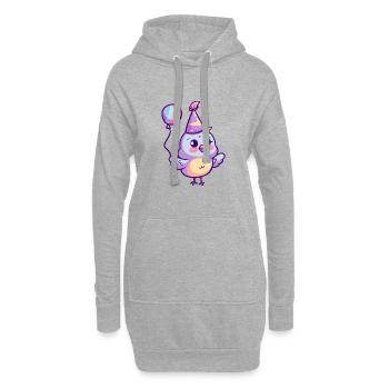 Colombe oiseau anniversaire bébé - Sweat-shirt à capuche long Femme - gris chiné - Devant