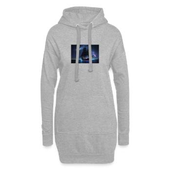 Voilier sous un ciel mystique - Sweat-shirt à capuche long Femme - gris chiné - Devant
