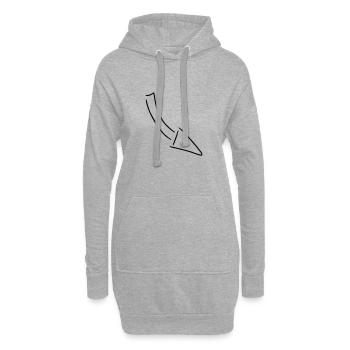 Pfeil Zeichnung Skizze schwarz - Hoodie-Kleid - Grau meliert - Vorne