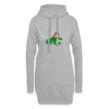 Capybara Sonnenbrille reitet Alligator Krokodil - Hoodie-Kleid - Grau meliert - Vorne