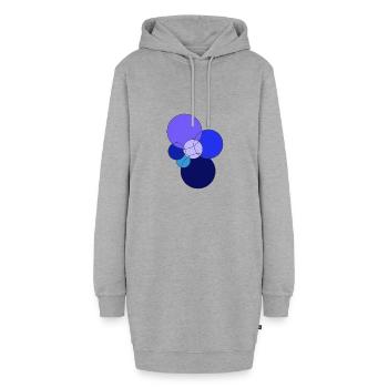 blaue Kreise - Hoodie-Kleid - Grau meliert - Vorne