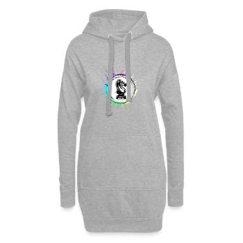 Pferd Schachfigur - Hoodie-Kleid - Grau meliert - Vorne