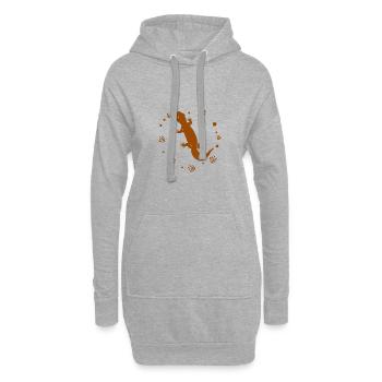 Salamandre - Animal amphibien - Sweat-shirt à capuche long Femme - gris chiné - Devant