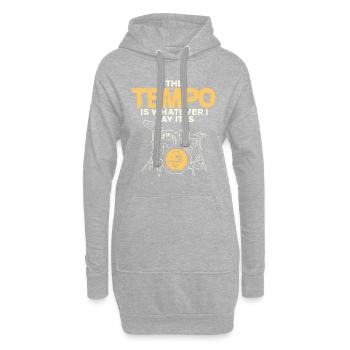 Drummer Schlagzeuger Tempo Lustig Musiker Geschenk - Hoodie-Kleid - Grau meliert - Vorne
