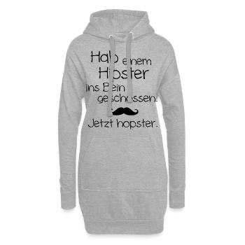 Hipster hopster - Sweat-shirt à capuche long Femme - gris chiné - Devant