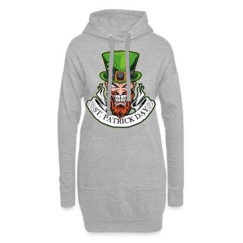Sourire le jour de la Saint-Patrick - Sweat-shirt à capuche long Femme - gris chiné - Devant