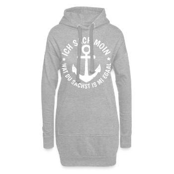 Ich sach Moin, tu sais que c'est mi egaal (vintage) - Sweat-shirt à capuche long Femme - gris chiné - Devant