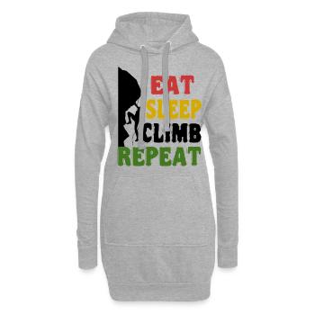 Escalade Shirt - Eat Sleep Climb Repeat - Sweat-shirt à capuche long Femme - gris chiné - Devant