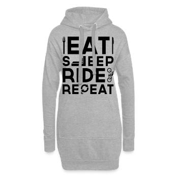 Mangez le sommeil répétez le cadeau drôle de motard frais - Sweat-shirt à capuche long Femme - gris chiné - Devant