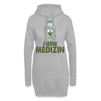 Meine Medizin Cannabis Weed - Hoodie-Kleid - Grau meliert - Vorne
