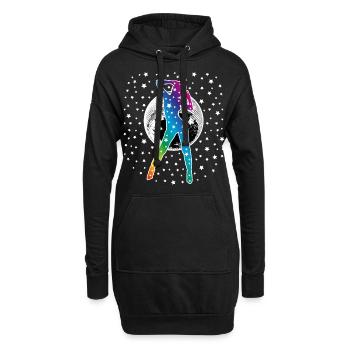 02 Dance Dance Stars Discokugel Discoball - Sweat-shirt à capuche long Femme - noir - Devant